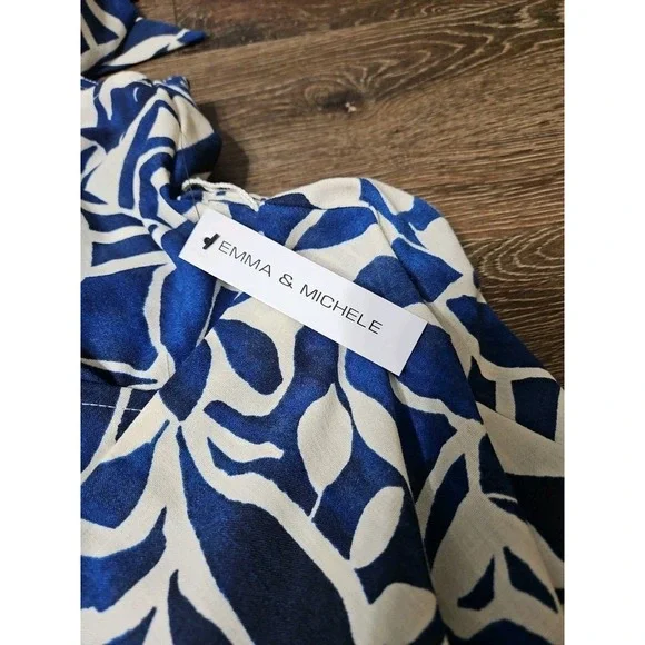 Emma & Michele Floral Print Tie Waist‎ Sleeveless V-neck Dress Small NWT - Picture 13 of 13